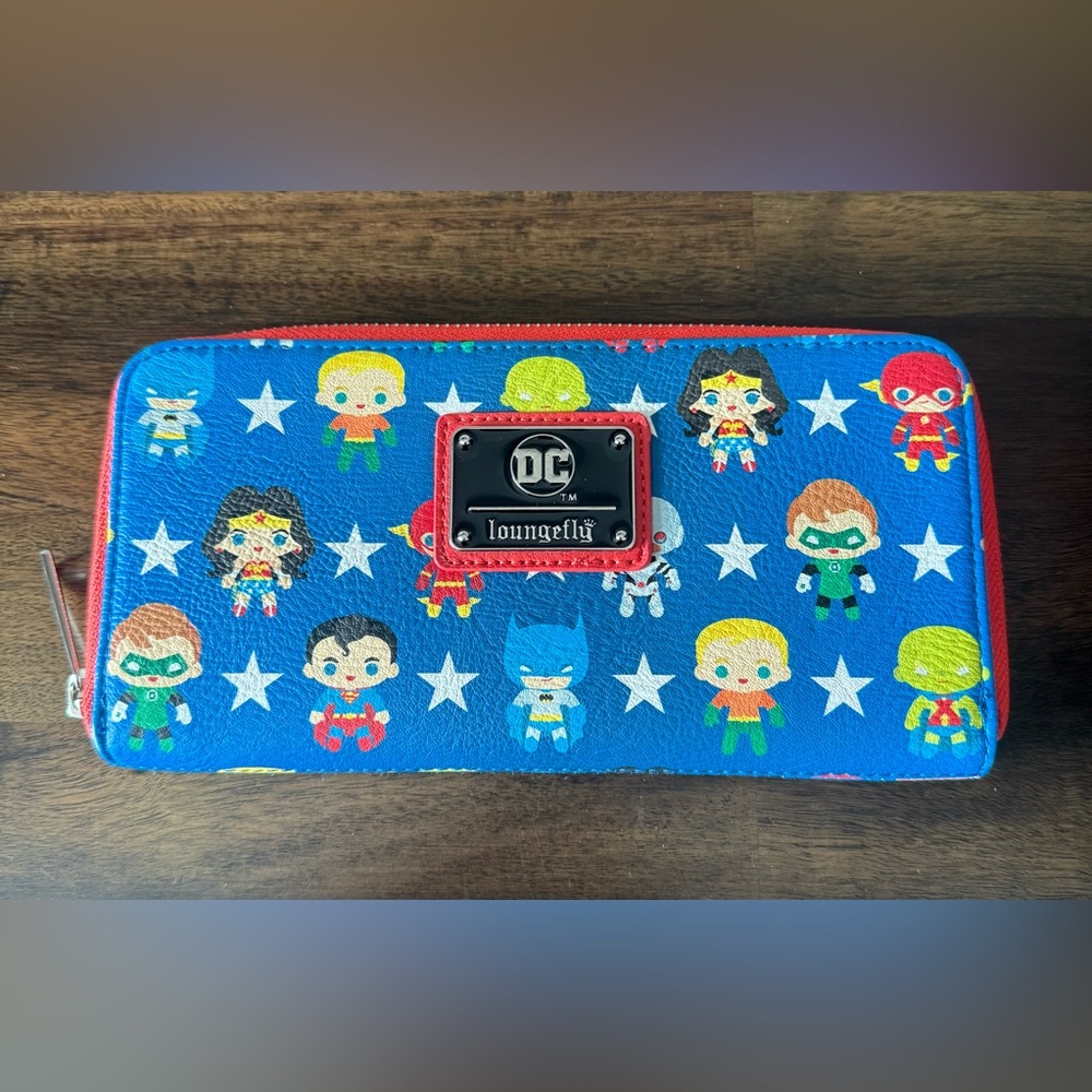 Loungefly DC Superman, Wonder Women, Batman Zipper Wallet. NWOT